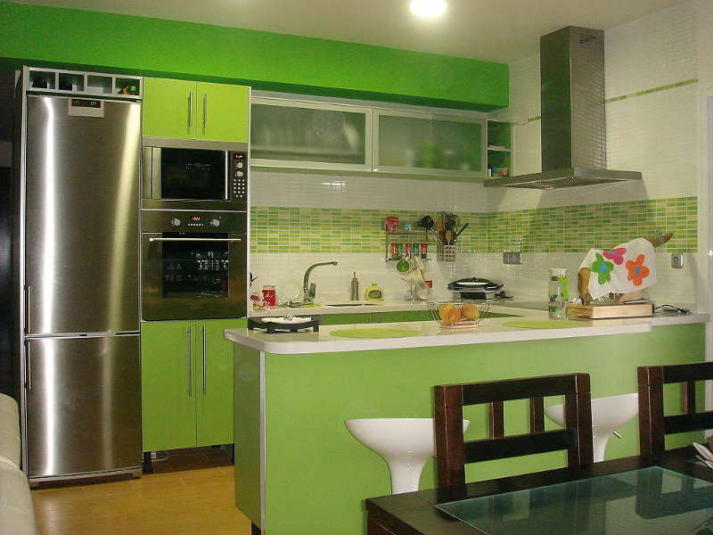 Cocinas en color verde