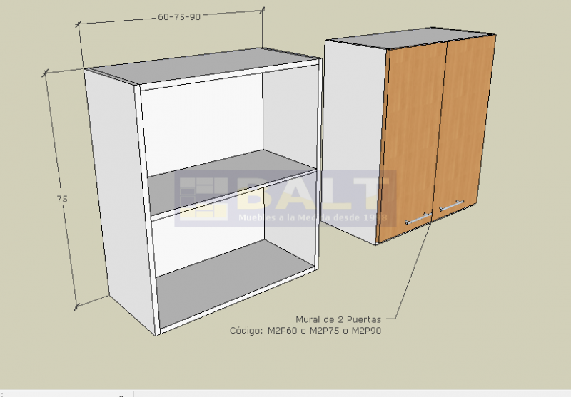 Mueble Modular Mural Puertas Verticales